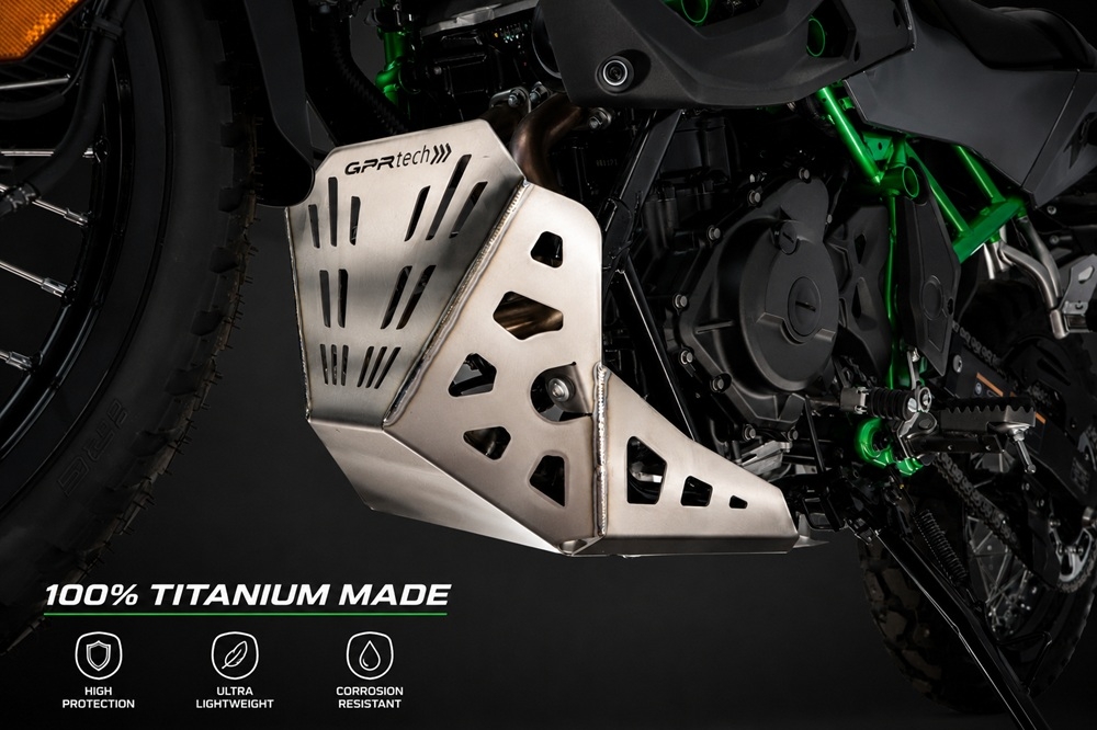 GPR TECH compatível com Kawasaki KLE 500 2026/2027 e5 plus Placa antiderrapante de titânio 
