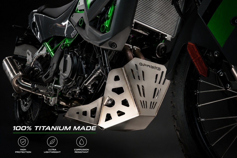 GPR TECH compatível com Kawasaki KLE 500 2026/2027 e5 plus Placa antiderrapante de titânio 