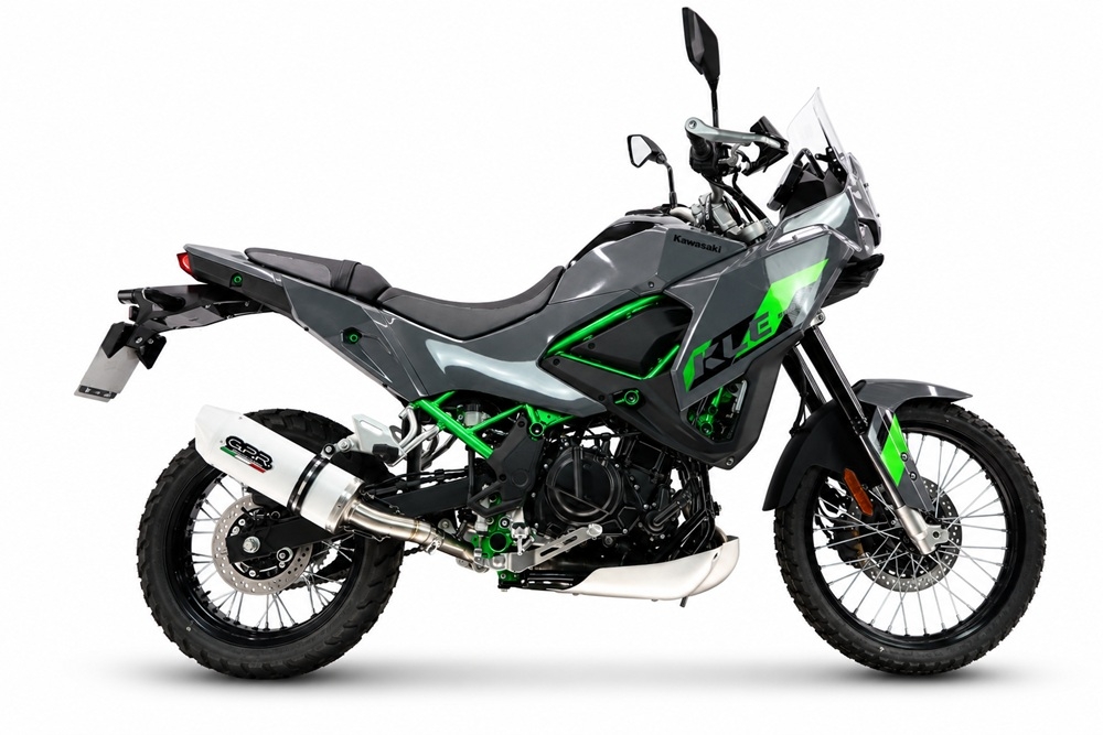 GPR escape compatível com Kawasaki KLE 500 2026-2027, Albus Ceramic, Escape legal, homologado, silenciador com db killer removível e tubo de ligação específico 