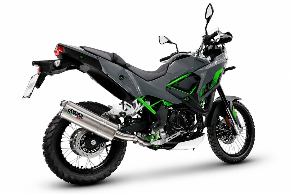 GPR escape compatível com Kawasaki KLE 500 2026-2027, Dual Inox, Sistema de escapamento de corrida incluindo tubo de ligação específico com dbkiller 