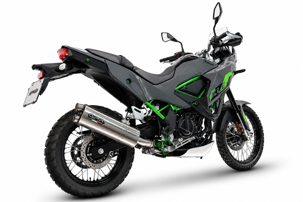 GPR escape compatível com Kawasaki KLE 500 2026-2027, Dual Inox, Sistema de escapamento de corrida incluindo tubo de ligação específico com dbkiller 