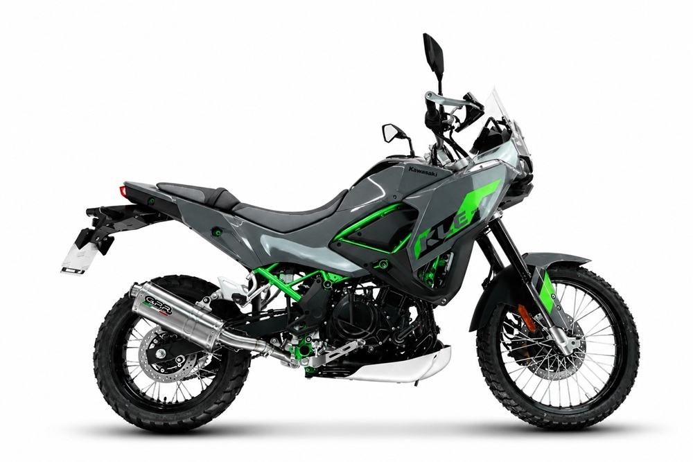 GPR escape compatível com Kawasaki KLE 500 2026-2027, Dune Triovale Titanio, Escape legal, homologado, silenciador com db killer removível e tubo de ligação específico 