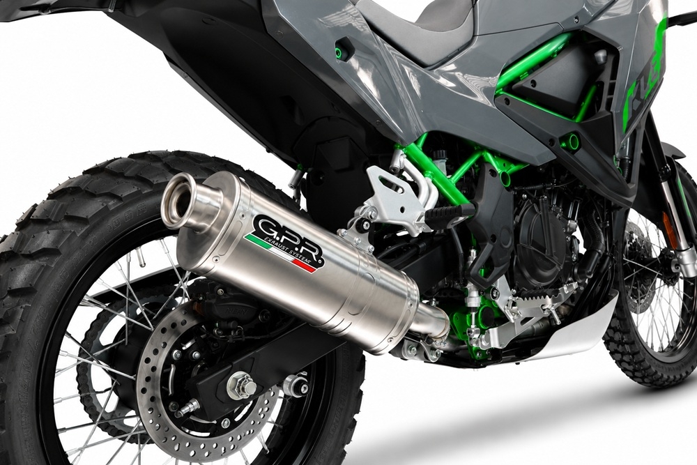 GPR escape compatível com Kawasaki KLE 500 2026-2027, Dune Triovale Titanio, Escape legal, homologado, silenciador com db killer removível e tubo de ligação específico 