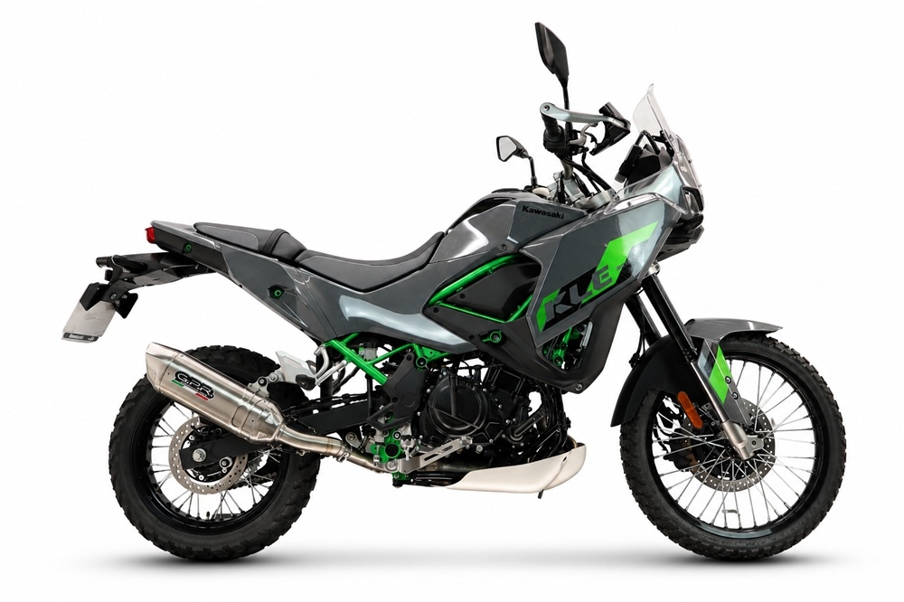 GPR escape compatível com Kawasaki KLE 500 2026-2027, Furore-X Acciaio Inox, Escape legal, homologado, silenciador com db killer removível e tubo de ligação específico 