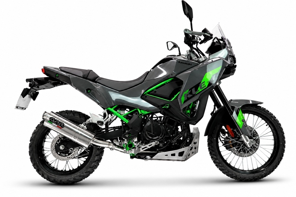 GPR escape compatível com Kawasaki KLE 500 2026-2027, Trioval, Escape legal, homologado, silenciador com db killer removível e tubo de ligação específico 