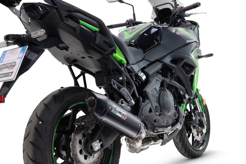 GPR escape compatível com  Kawasaki Versys 650 2023-2025, Furore-X Titanio Nero, Silenciador homologado para ruído, com catalisador, linha completa 