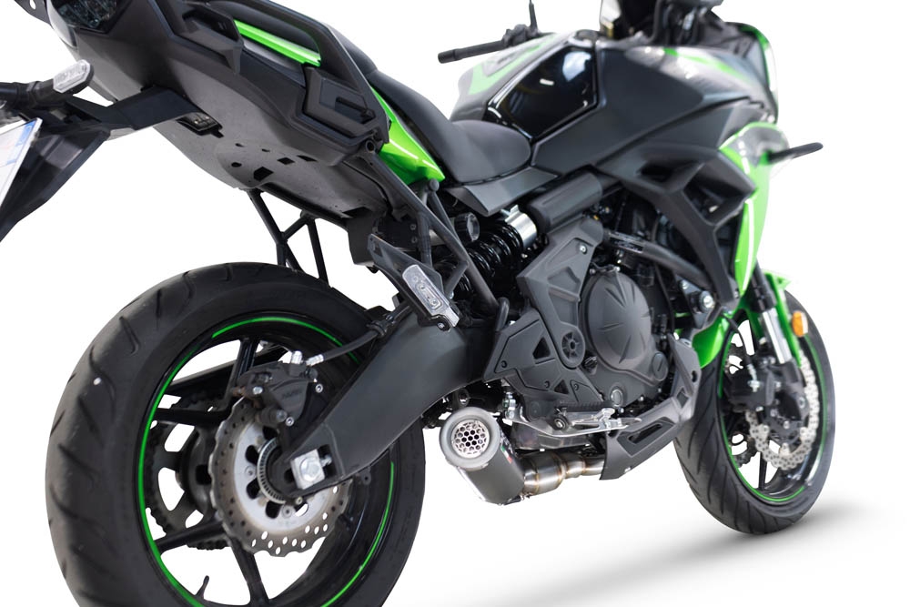 Escape compatível com Kawasaki Versys 650 2023-2025, M3 Black Titanium, Escape racing linha completa, silencioso mais coletor com dbkiller, não homologado 