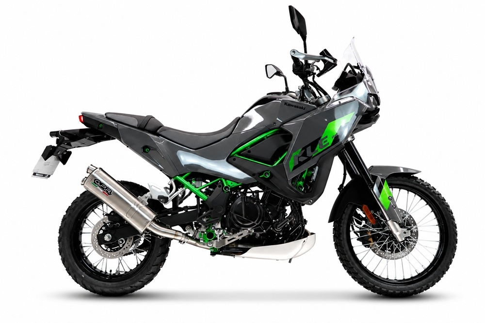 GPR escape compatível com Kawasaki KLE 500 2026-2027, Dual Inox, Sistema de escapamento de corrida incluindo tubo de ligação específico com dbkiller 