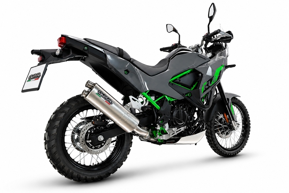 GPR escape compatível com Kawasaki KLE 500 2026-2027, Dual Inox, Sistema de escapamento de corrida incluindo tubo de ligação específico com dbkiller 