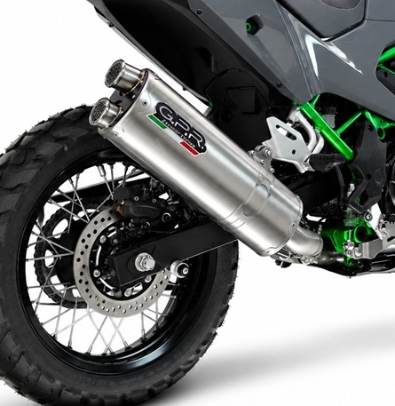 GPR escape compatível com Kawasaki KLE 500 2026-2027, Dual Inox, Sistema de escapamento de corrida incluindo tubo de ligação específico com dbkiller 