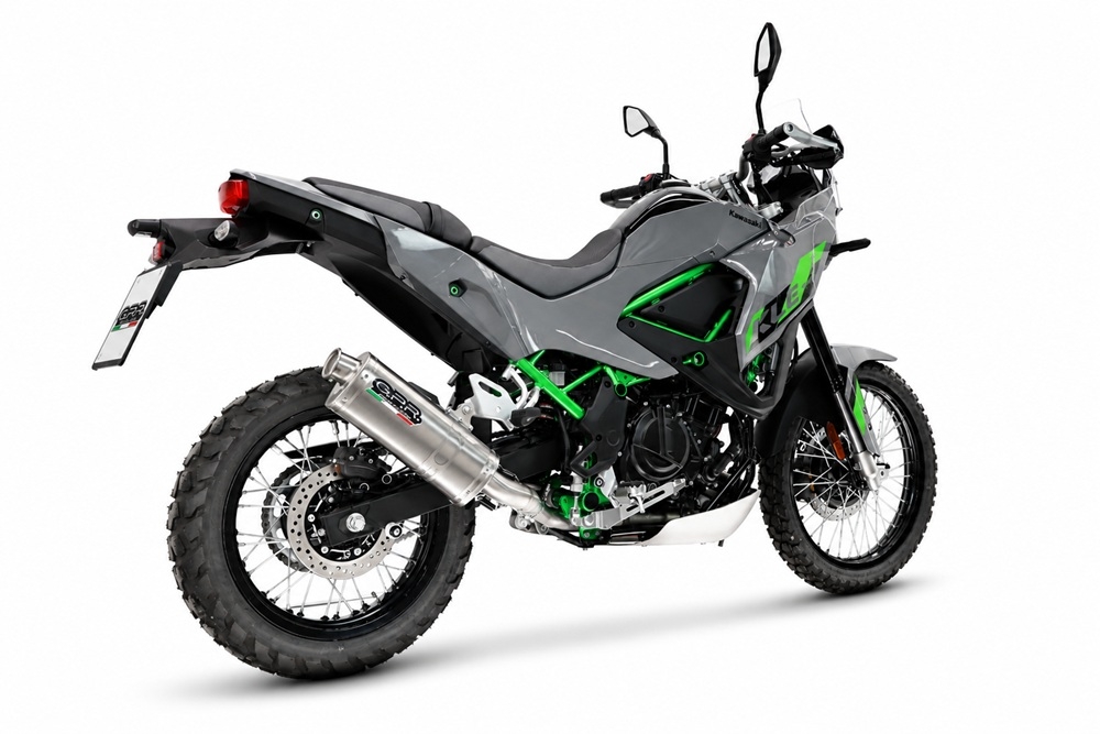 GPR escape compatível com Kawasaki KLE 500 2026-2027, Dune Triovale Titanio, Escape legal, homologado, silenciador com db killer removível e tubo de ligação específico 