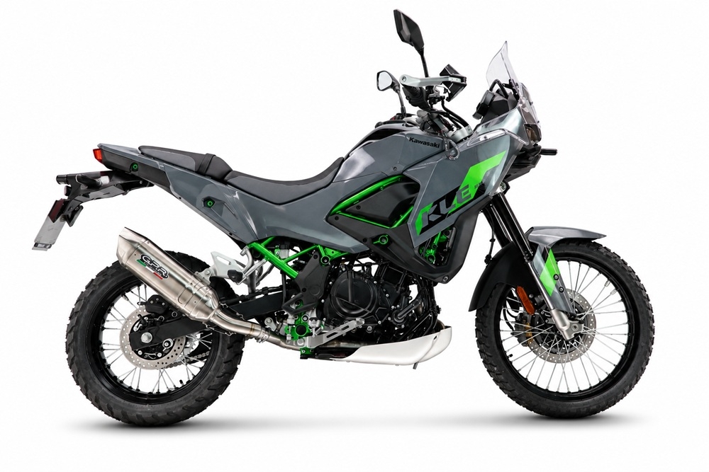 GPR escape compatível com Kawasaki KLE 500 2026-2027, Furore-X Acciaio Inox, Escape legal, homologado, silenciador com db killer removível e tubo de ligação específico 