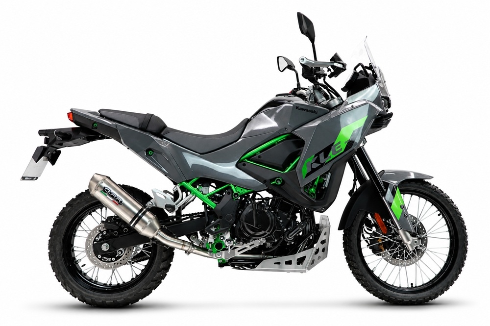 GPR escape compatível com Kawasaki KLE 500 2026-2027, PENTA ADVENTURE FULL TITANIUM, Escape legal, homologado, silenciador com db killer removível e tubo de ligação específico 