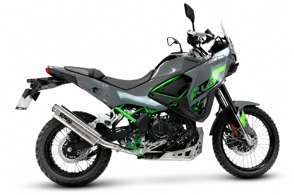 GPR escape compatível com Kawasaki KLE 500 2026-2027, Trioval, Escape legal, homologado, silenciador com db killer removível e tubo de ligação específico 