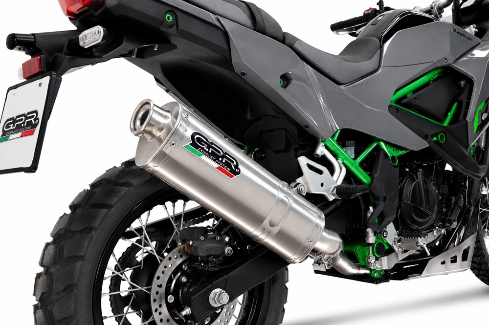 GPR escape compatível com Kawasaki KLE 500 2026-2027, Trioval, Escape legal, homologado, silenciador com db killer removível e tubo de ligação específico 