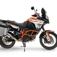 GPR TECH compatível com  Ktm Lc 8 Adventure 1190 2013/2016 e3 Par de malas laterais em alumínio com o lado direito contornado, cor prata com porta-bagagem específico Capacidade 38 LT. + 32 LT.