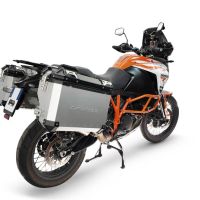 GPR TECH compatível com  Ktm Lc 8 Adventure 1190 2013/2016 e3 Par de malas laterais em alumínio com o lado direito contornado, cor prata com porta-bagagem específico Capacidade 38 LT. + 32 LT.