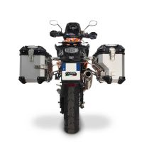 GPR TECH compatível com  Ktm Lc 8 Adventure 1190 2013/2016 e3 Par de malas laterais em alumínio com o lado direito contornado, cor prata com porta-bagagem específico Capacidade 38 LT. + 32 LT.
