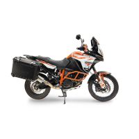 GPR TECH compatível com  Ktm Lc 8 1290 Super Adv 2015/2016 e3 Par de malas laterais em alumínio com o lado direito contornado, cor preta com porta-bagagem específico Capacidade 38 LT. + 32 LT.
