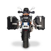 GPR TECH compatível com  Ktm Lc 8 Adventure 1190 2013/2016 e3 Par de malas laterais em alumínio com o lado direito contornado, cor preta com porta-bagagem específico Capacidade 38 LT. + 32 LT.