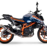 Escape compatível com Ktm Duke 200 2024-2025, Deeptone Inox, Escape legal, homologado, silenciador com db killer removível e tubo de ligação específico 