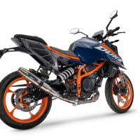 Escape compatível com Ktm Duke 200 2024-2025, Deeptone Inox, Escape legal, homologado, silenciador com db killer removível e tubo de ligação específico 