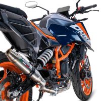 Escape compatível com Ktm Duke 200 2024-2025, Deeptone Inox, Escape legal, homologado, silenciador com db killer removível e tubo de ligação específico 
