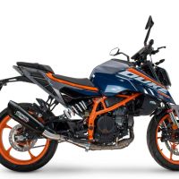 Escape compatível com Ktm Duke 125 2024-2025, GP-Revo Black Titanium, Escape legal, homologado, silenciador com db killer removível e tubo de ligação específico 