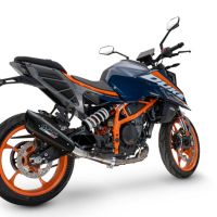 Escape compatível com Ktm Duke 390 2024-2025, GP-Revo Black Titanium, Escape legal, homologado, silenciador com db killer removível e tubo de ligação específico 