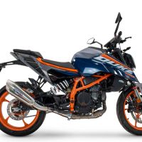 Escape compatível com Ktm Duke 125 2024-2025, GP-Revo Titanium, Escape legal, homologado, silenciador com db killer removível e tubo de ligação específico 