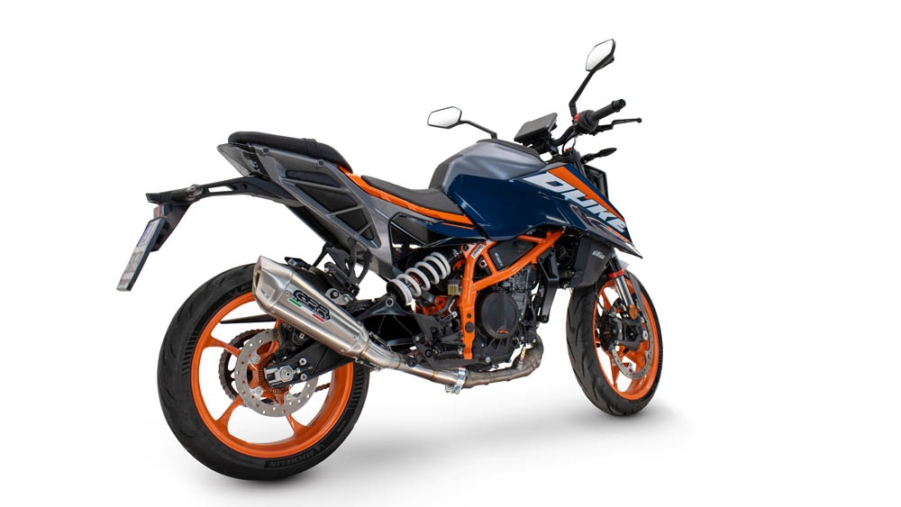 Escape compatível com Ktm Duke 390 2024-2025, GP-Revo Titanium, Escape legal, homologado, silenciador com db killer removível e tubo de ligação específico 