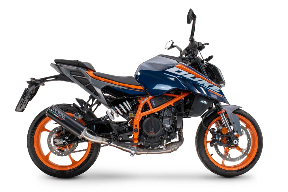 Escape compatível com Ktm Duke 200 2024-2025, M3 Black Titanium, Escape legal, homologado, silenciador com db killer removível e tubo de ligação específico 