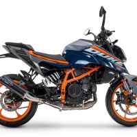 Escape compatível com Ktm Duke 200 2024-2025, M3 Black Titanium, Escape legal, homologado, silenciador com db killer removível e tubo de ligação específico 