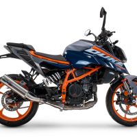 Escape compatível com Ktm Duke 250 2024-2025, M3 Inox , Escape legal, homologado, silenciador com db killer removível e tubo de ligação específico 