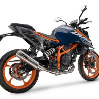Escape compatível com Ktm Duke 250 2024-2025, M3 Inox , Escape legal, homologado, silenciador com db killer removível e tubo de ligação específico 