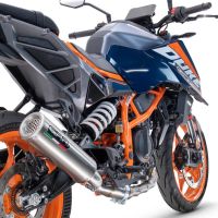Escape compatível com Ktm Duke 250 2024-2025, M3 Inox , Escape legal, homologado, silenciador com db killer removível e tubo de ligação específico 