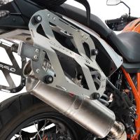 GPR TECH compatível com  Ktm Lc 8 Adventure 1190 2013/2016 e3 Par de malas laterais em alumínio com o lado direito contornado, cor preta com porta-bagagem específico Capacidade 38 LT. + 32 LT.
