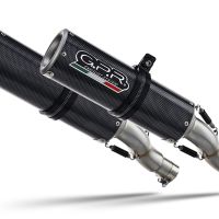 Escape compatível com Aprilia Shiver 900 2017-2020, M3 Poppy , Par de silenciosos de escape homologadas, com db killer removível e tubos de ligação específicos 