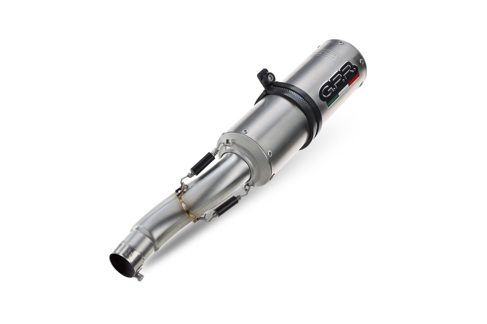 Escape compatível com Aprilia Rsv 1000 R Factory 2006-2010, M3 Titanium Natural, Par de silenciosos de escape homologadas, com db killer removível e tubos de ligação específicos 