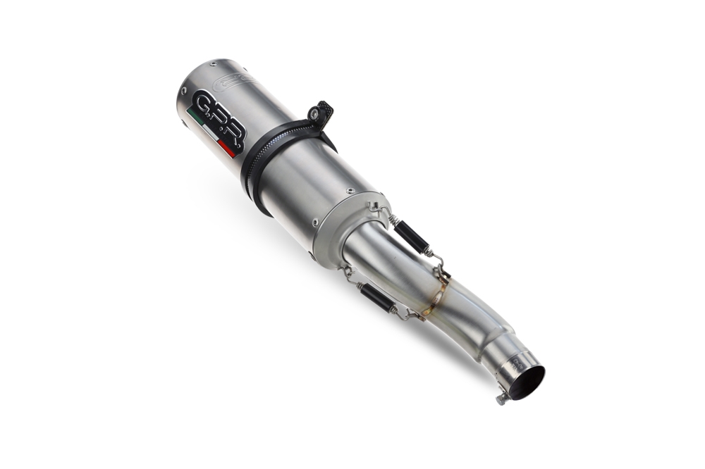 Escape compatível com Triumph Trident 660 2021-2024, M3 Titanium Natural, Escape completo, não legal para países da UE, com db killer removível 