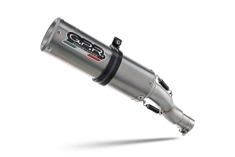 Escape compatível com Triumph Trident 660 2021-2024, M3 Titanium Natural, Escape completo, não legal para países da UE, com db killer removível 