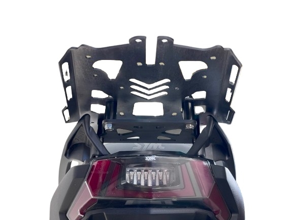 Porta-malas GPR TECH compatível com Sym ADX 300 2024/2026 e5 Plus Rack traseiro específico Top Case ALPITECH 35 - 45 - 55 LT Rack traseiro específico, aço inox com 4 pontos de ancoragem
