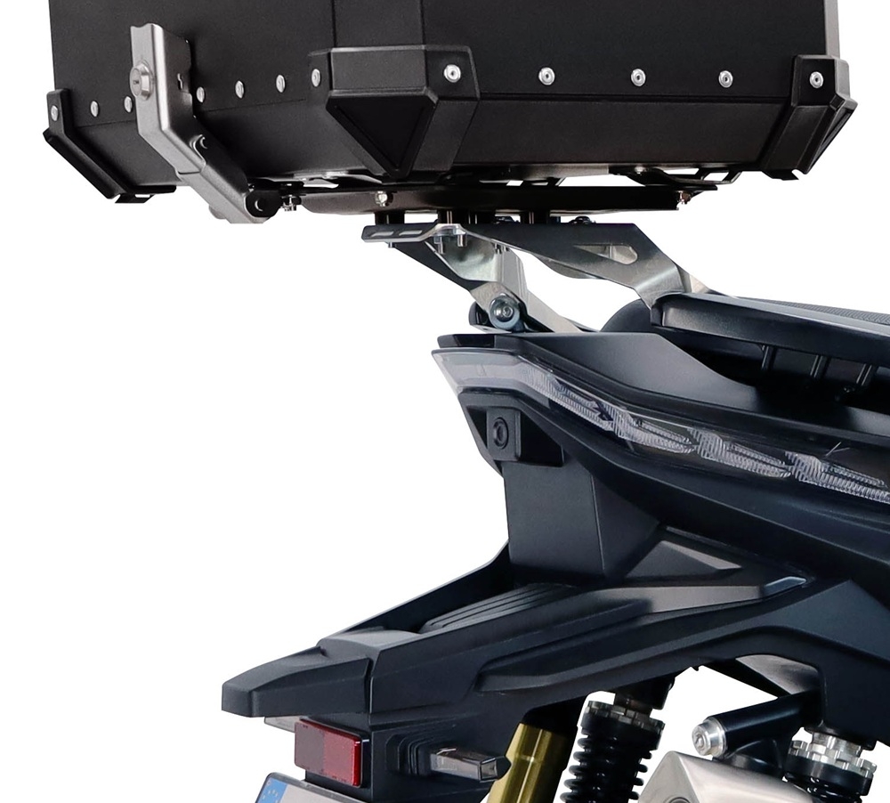 Top case maletas GPR TECH compatível com Voge SR 450 X 2026/2027 e5 plus Top Case Alpi-Tech em alumínio, com porta-bagagens específico em alumínio cor preto com placa específica incluída Capacidade Litros 45