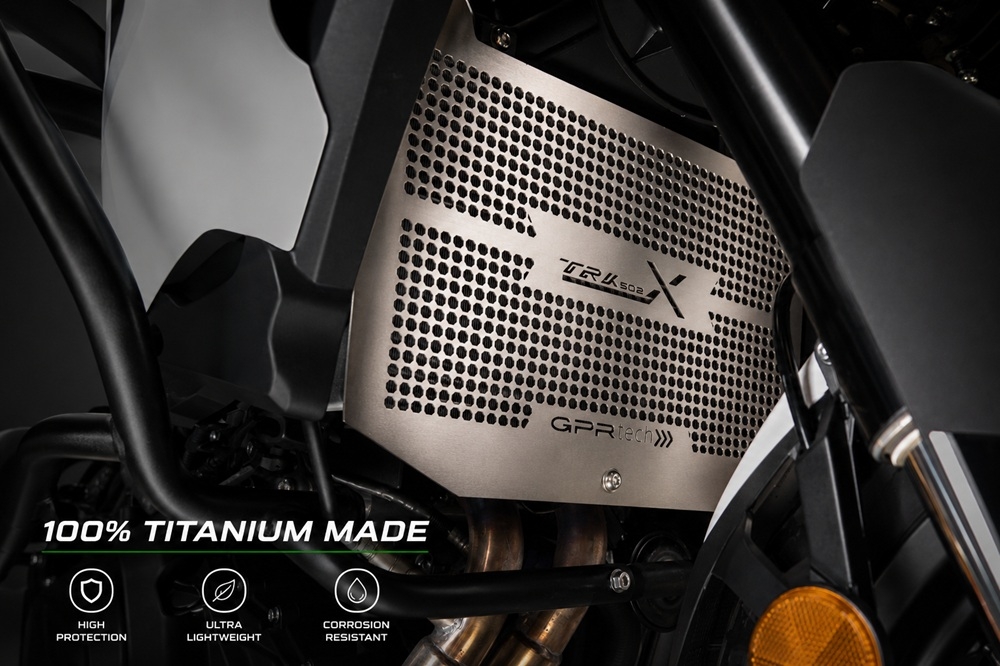 GPR TECH compatível com Benelli Trk 502 X 2017/2020 e4 Placa antiderrapante de titânio 
