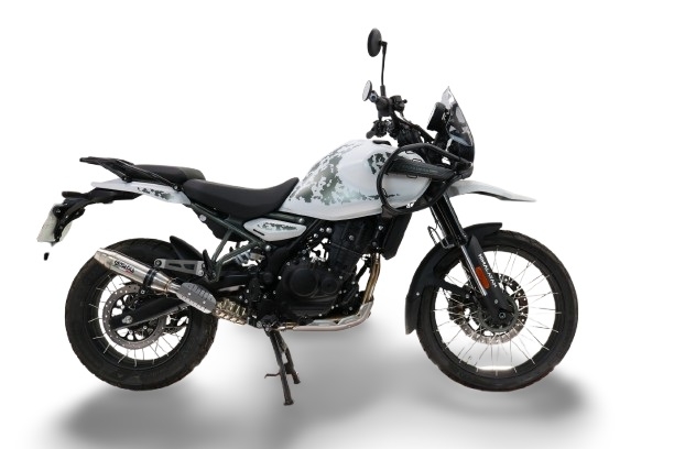 Escape compatível com Royal Enfield Guerrilla 450 2024-2025, Deeptone Inox, Escape legal, homologado, silenciador com db killer removível e tubo de ligação específico 