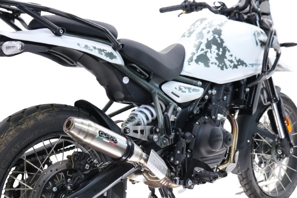 Escape compatível com Royal Enfield Guerrilla 450 2024-2025, Deeptone Inox, Escape legal, homologado, silenciador com db killer removível e tubo de ligação específico 