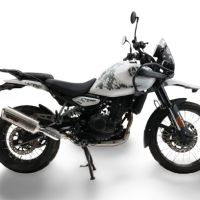 Escape compatível com Royal Enfield Himalayan 450 2024-2025, Satinox, Escape legal, homologado, silenciador com db killer removível e tubo de ligação específico 