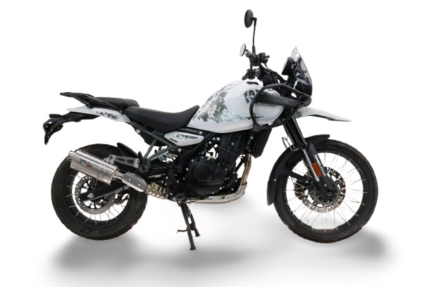 Escape compatível com Royal Enfield Guerrilla 450 2024-2025,Dune Triovale Titanio,Escape legal, homologado, silenciador com db killer removível e tubo de ligação específico 