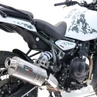Escape compatível com Royal Enfield Guerrilla 450 2024-2025,Dune Triovale Titanio,Escape legal, homologado, silenciador com db killer removível e tubo de ligação específico 