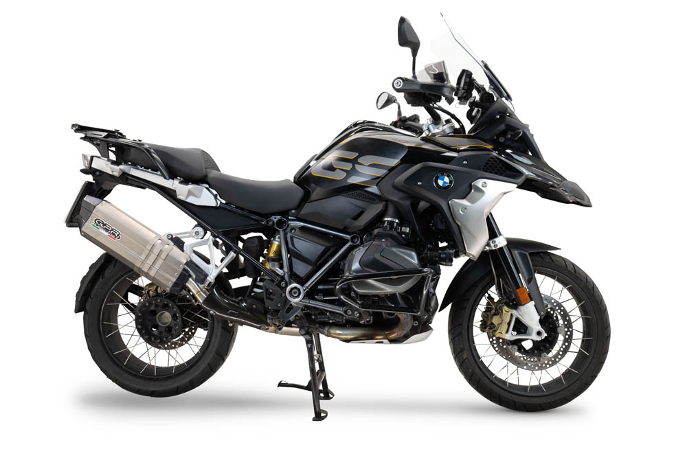 Escape compatível com Bmw R 1250 Gs -Adventure 2019-2020, Hyper Sonic Titanium, Escape legal, homologado, silenciador com db killer removível e tubo de ligação específico 